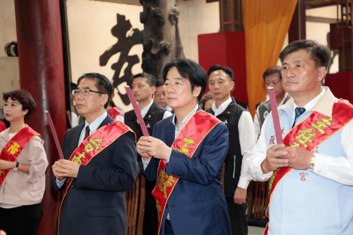 賴清德總統出席祀典大天后宮春祭　黃偉哲市長陪同見證傳統祭典