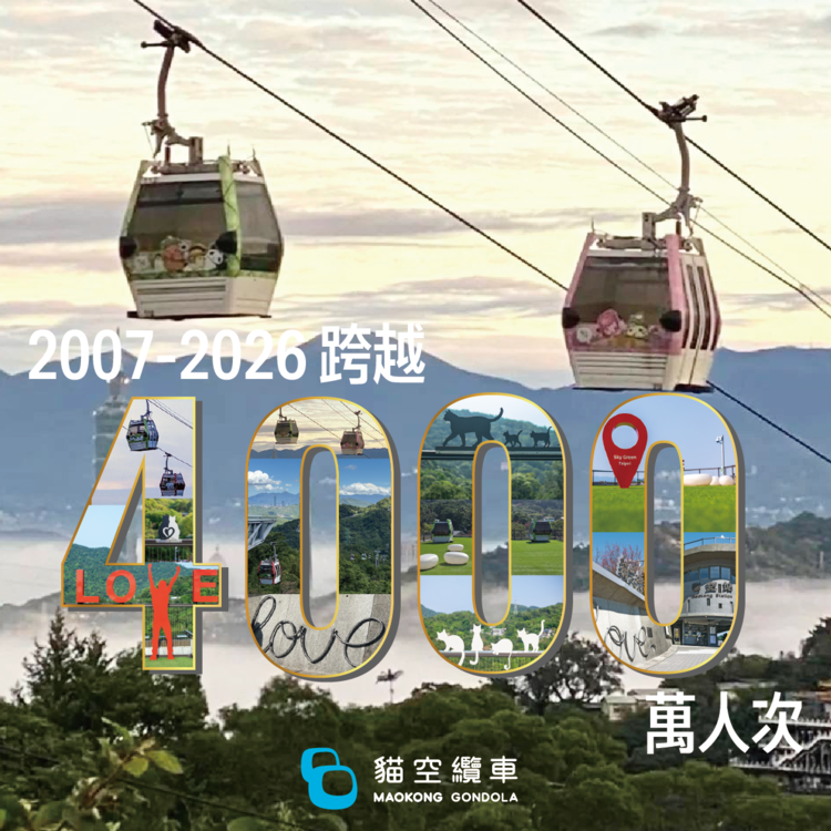 貓空纜車運量突破4000萬人次　邁向營運20周年　再創觀光里程碑成臺北必訪景點