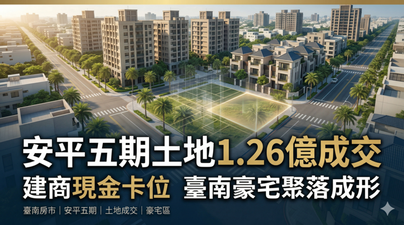 安平五期土地現金交易再衝高！建商全面卡位豪宅聚落