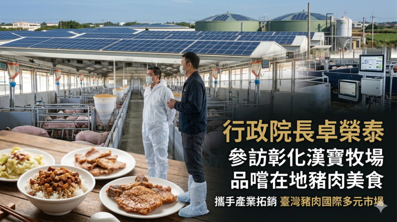 行政院長卓榮泰參訪彰化漢寶牧場　品嚐在地豬肉美食布局臺灣豬肉國際多元市場