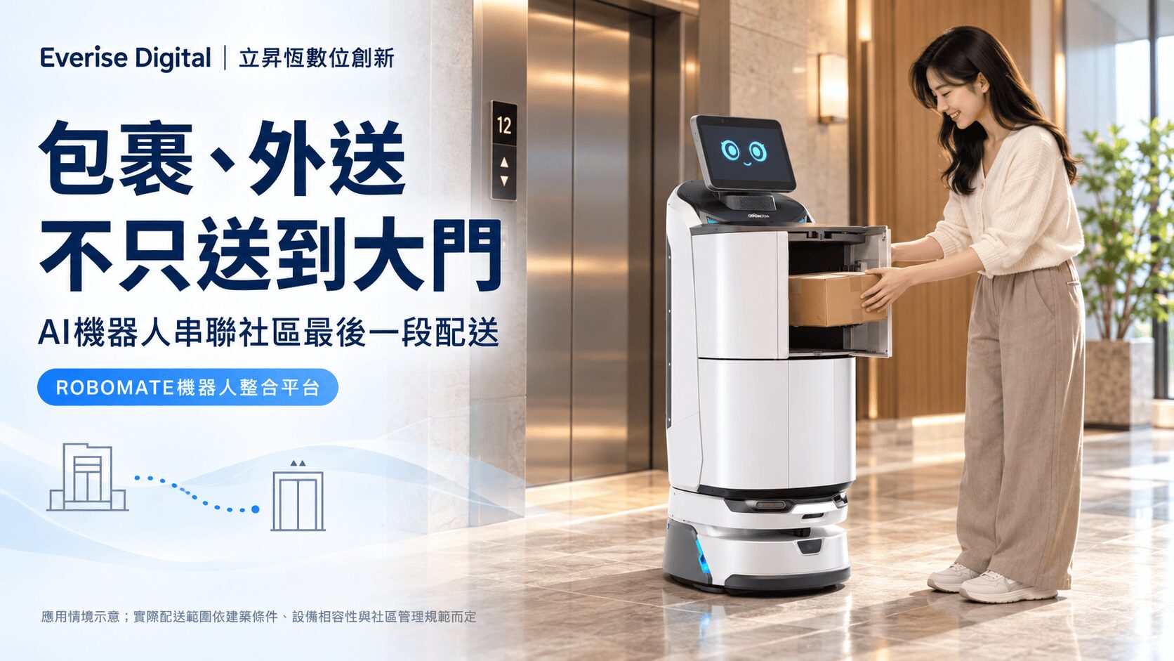 包裹、外送不只送到大門 AI機器人打通社區配送「最後一哩」