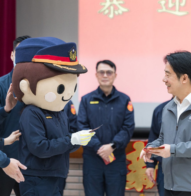 賴清德總統春節慰勉臺北市中正分局警察同仁　肯定全年無休堅守崗位保障人民安居樂業